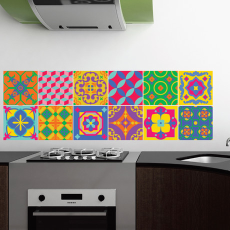 Wall Decal Tiles Multicolor