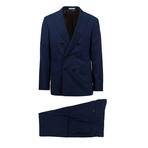 Rovigo Wool Blend Double Breasted Suit // Blue (Euro: 46)