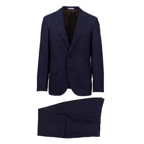 Chieti Check Wool Blend Suit // Blue (Euro: 50)