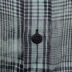 Linen Check Shirt // Mint All Over Black (S)