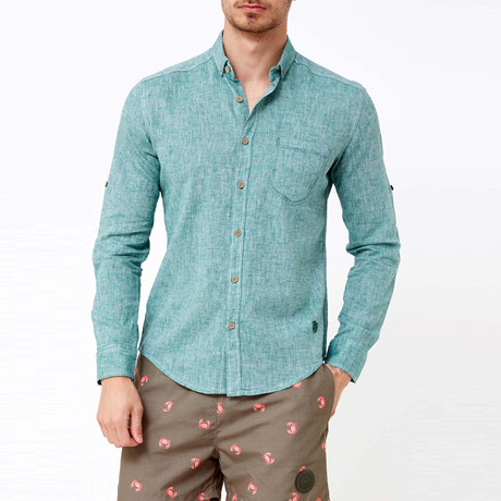 Ethan Button-Up Shirt // Dark Green (S)