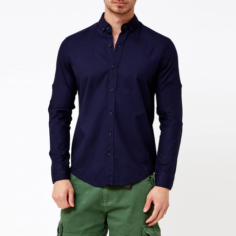 Beck Button-Up Shirt // Navy Blue (S)