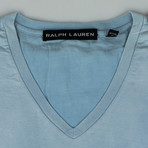Cotton V-Neck T-Shirt // Surf Blue (L)