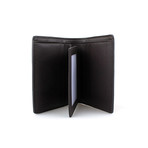 Zigzag Calfskin + Suede Patchwork Breast Pocket Wallet