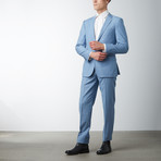 Bella Vita // Slim Fit Suit // Baby Blue Sharkskin (US: 36R)