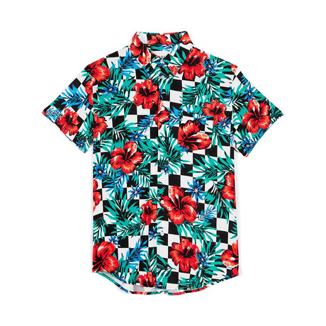 Floral Check Woven Shirt // Green (XS)