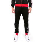 Vines Track Pants // Black + Red (2XL)