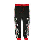 Vines Track Pants // Black + Red (2XL)