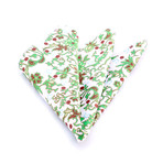 Floral Silk Handkerchief + Gift Box // White + Green + Brown