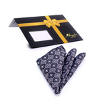 Silk Handkerchief + Gift Box // Silver + Black