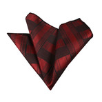 Checkered Silk Handkerchief + Gift Box // Red