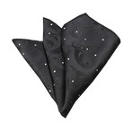 Paisley Dotted Silk Handkerchief + Gift Box // Black + White