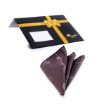 Silk Handkerchief + Gift Box // Brown + White