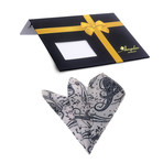 Paisley Silk Handkerchief + Gift Box // Black + White