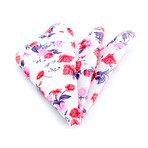 Floral Silk Handkerchief + Gift Box // Rose + White