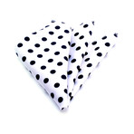 Polka-Dotted Silk Handkerchief + Gift Box // White + Black