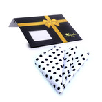 Polka-Dotted Silk Handkerchief + Gift Box // White + Black