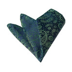 Paisley Silk Handkerchief + Gift Box // Blue + Green