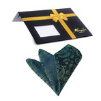 Paisley Silk Handkerchief + Gift Box // Blue + Green