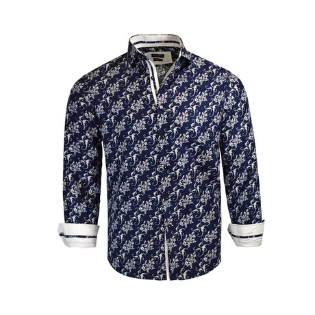Patrick Modern Fit Long-Sleeve Dress Shirt // Navy (S)