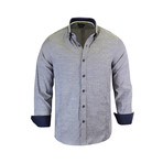 Sebastian Modern Fit Long-Sleeve Dress Shirt // Navy (3XL)