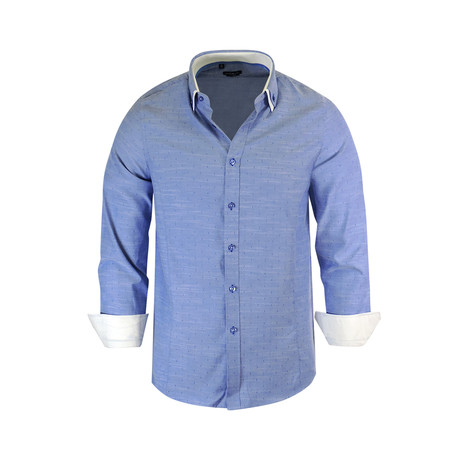 Sebastian Modern Fit Long-Sleeve Dress Shirt // Blue (S)