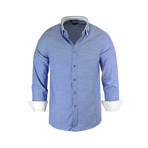 Sebastian Modern Fit Long-Sleeve Dress Shirt // Blue (L)