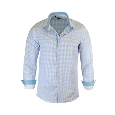 Gregory Modern Fit Long-Sleeve Dress Shirt // Aqua (S)