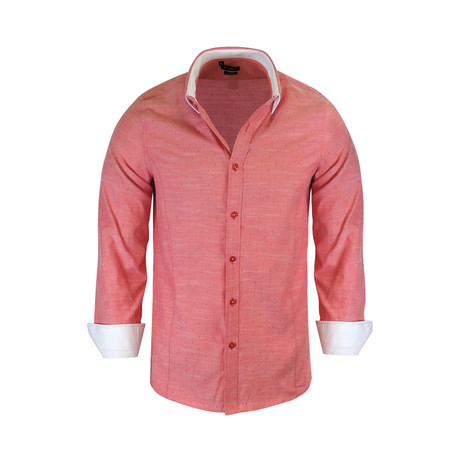 Sebastian Modern Fit Long-Sleeve Dress Shirt // Red (S)