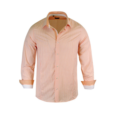 Gregory Modern Fit Long-Sleeve Dress Shirt // Orange (S)