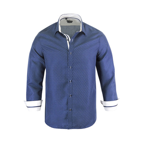 Morgan Modern Fit Long-Sleeve Dress Shirt // Navy (S)