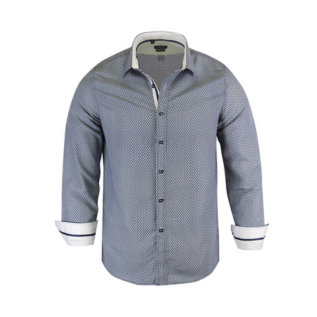 Thompson Modern Fit Long-Sleeve Dress Shirt // Navy (S)
