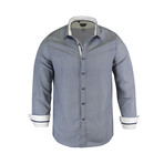 Thompson Modern Fit Long-Sleeve Dress Shirt // Navy (M)