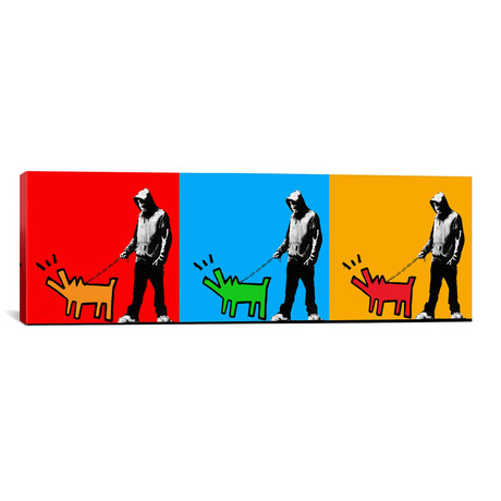 Choose Your Weapon Keith Haring Dog II // Banksy (12"W x 36"H x 0.75"D)