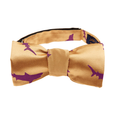 Shark Bowtie // Double Sided Gold + Purple