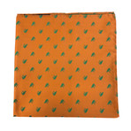 Frog Pocket Square // Orange + Green