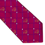 Frog Plaid Pattern Tie // Raspberry