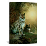 Two Lynxes // Bente Schlick (26"W x 18"H x 0.75"D)