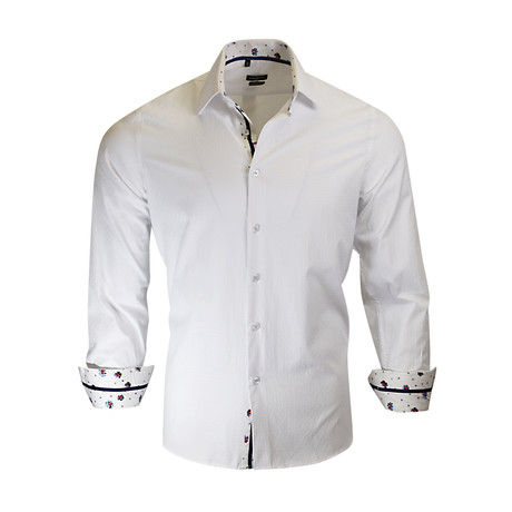 James Modern Fit Long-Sleeve Dress Shirt // White (S)