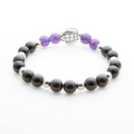 Dell Arte // Healing Amethyst + Agate + Turtle Charm Bracelet // Multicolor