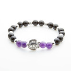 Dell Arte // Healing Amethyst + Agate + Turtle Charm Bracelet // Multicolor