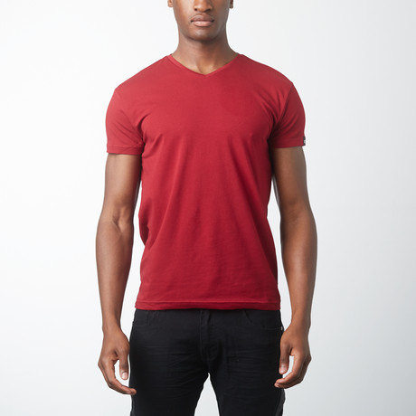 V-neck T-Shirt // Burgundy (S)