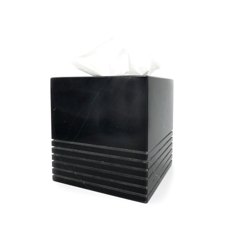 Carrara // Tissue Box (Black Marble)