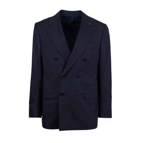 Kiton // Wool Double Breasted Sport Coat // Blue (Euro: 46R)
