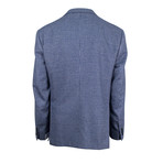 Check Cashmere Blend Sport Coat // Blue + White (Euro: 48S)