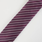 Ermenegildo Zegna // Striped Silk Neck Tie // Tyrian Purple