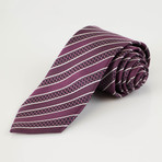 Ermenegildo Zegna // Striped Silk Neck Tie // Tyrian Purple