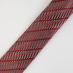 Ermenegildo Zegna // Striped Silk Tie // Auburn Brown