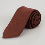 Ermenegildo Zegna // Herringbone Cashmere Blend Tie // Reddish Brown