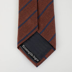 Ermenegildo Zegna // Striped Cashmere Blend Neck Tie // Brown